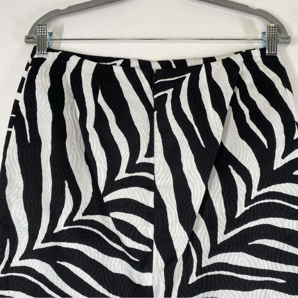 Talbots Petite Zebra Print Pencil Cotton Skirt Size 8P Lined Vent Knee Length - Picture 5 of 13